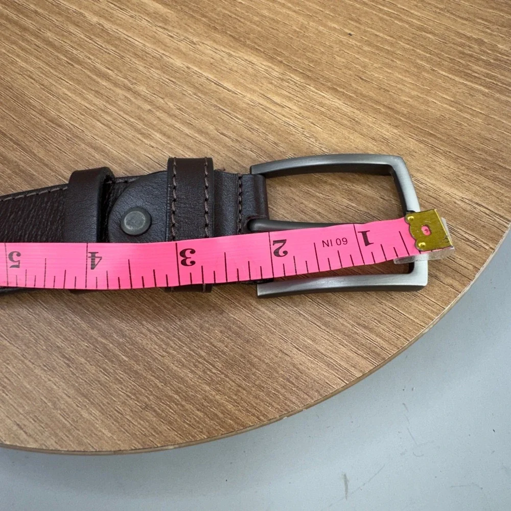 Mr. Cayman Leather Belt Mens Size 44 Dark Brown Classic Dress‎ Casual Basic